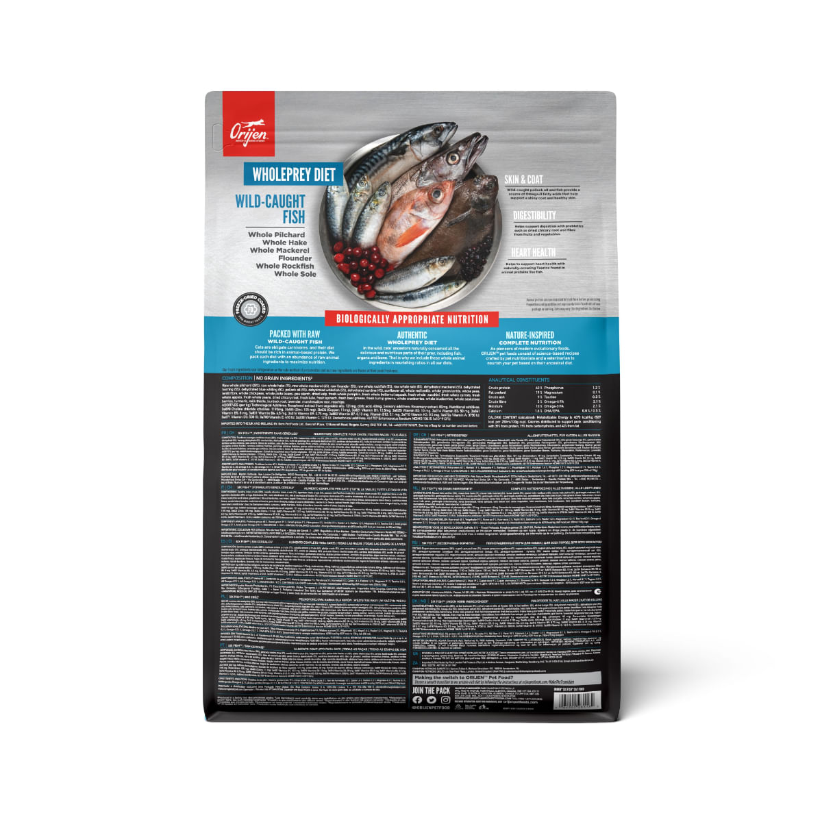 ORIJEN Six Fish, Pește, hrană uscată fără cereale pisici, 5.4kg ORIJEN Six Fish, Pește, hrană uscată fără cereale pisici, 1.8kg - 2 | YEO